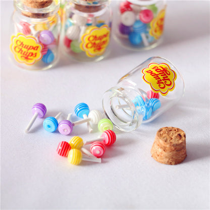 Miniature Dollhouse Kitchen Props Set - Mini Canisters and Lollipop DIY Accessories for Miniature Food Scenes, Crafting