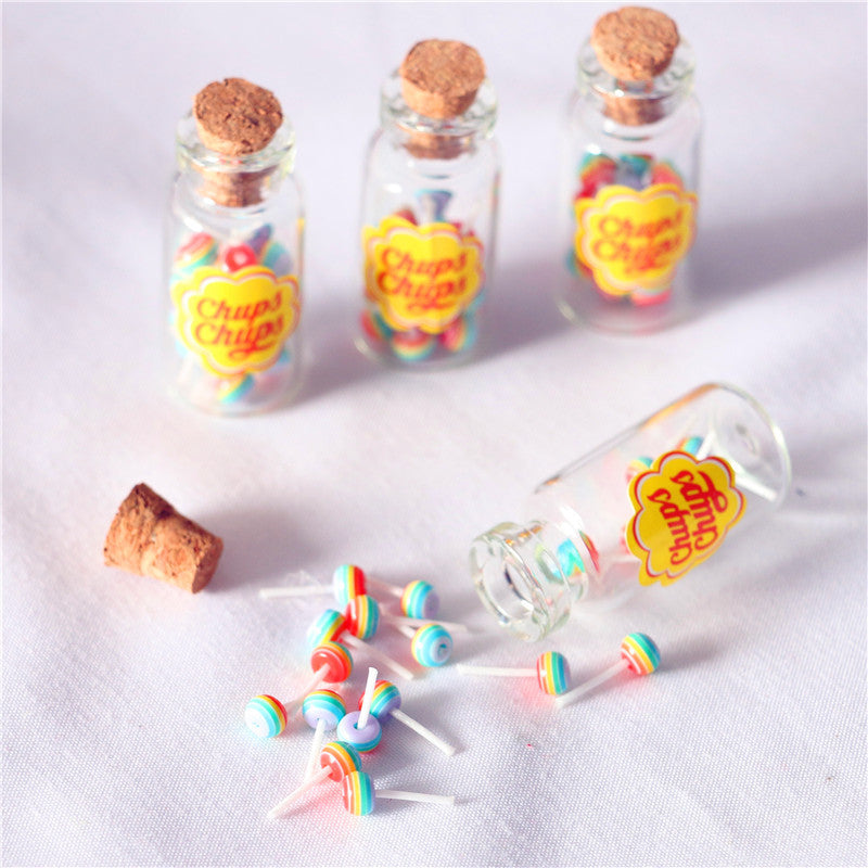 Miniature Dollhouse Kitchen Props Set - Mini Canisters and Lollipop DIY Accessories for Miniature Food Scenes, Crafting