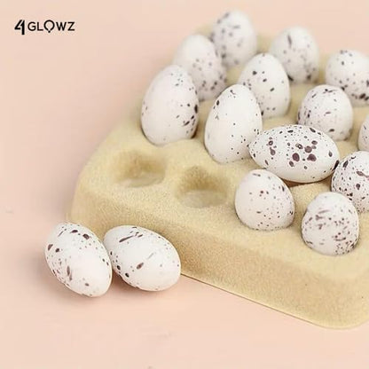 16 Realistic Miniature Eggs for Dollhouse Kitchen Decor (Duck Egg & Tray)