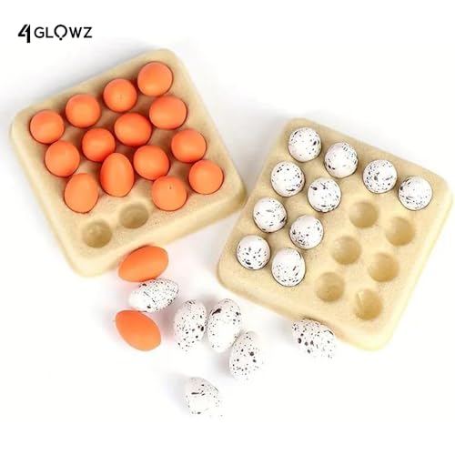 16 Realistic Miniature Eggs for Dollhouse Kitchen Decor (Duck Egg & Tray)