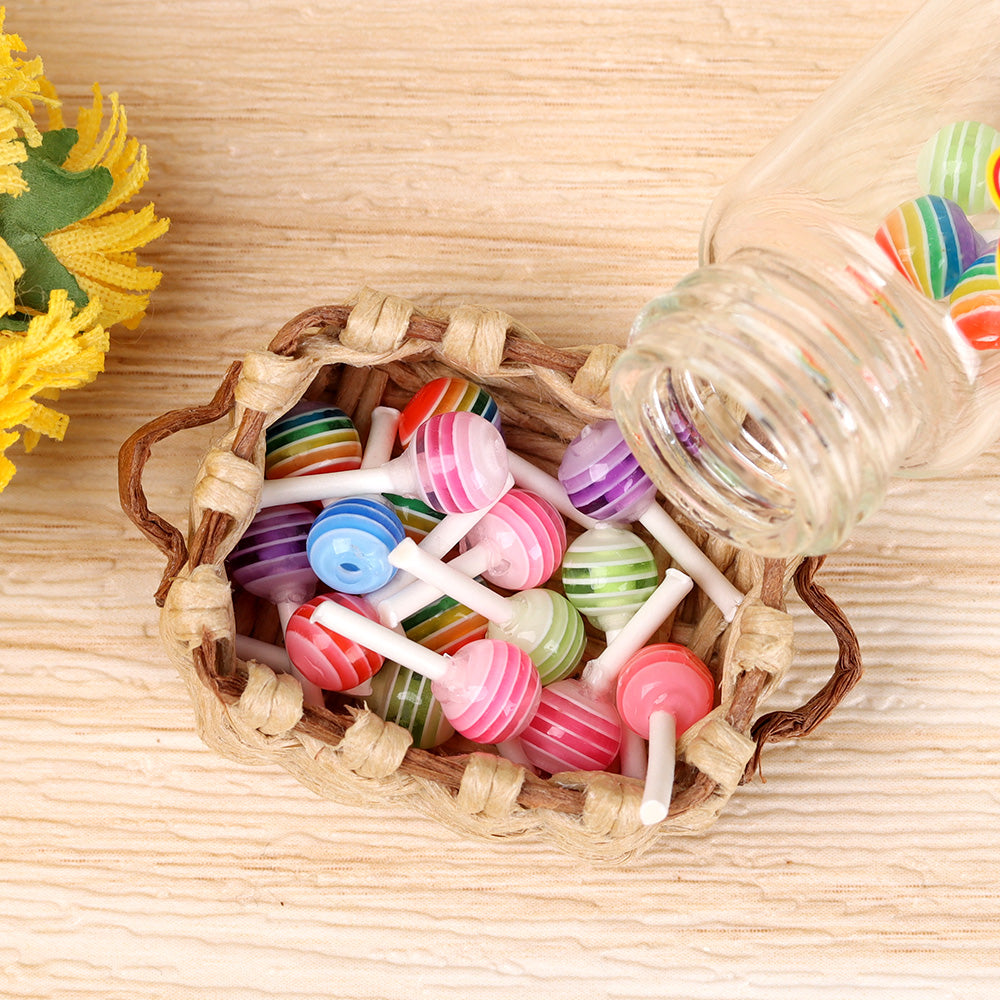 Miniature Dollhouse Kitchen Props Set - Mini Canisters and Lollipop DIY Accessories for Miniature Food Scenes, Crafting