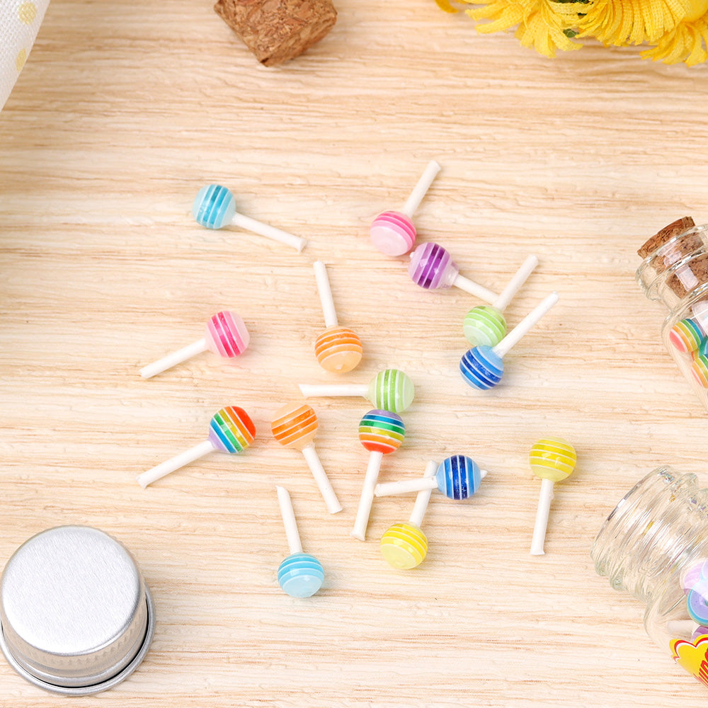 Miniature Dollhouse Kitchen Props Set - Mini Canisters and Lollipop DIY Accessories for Miniature Food Scenes, Crafting