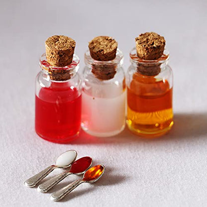 Miniature Food Props - Realistic Milk, Honey, and Strawberry Jam for Photography and Play (Strawberry Sauce+Spoon)