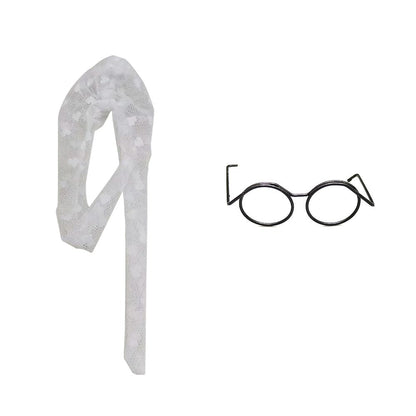 1:6 Scale Retro Cool Doll Metal Glasses Frame and Heart-Shaped Silk Stockings - Stylish Accessories for 30cm BJD Dolls