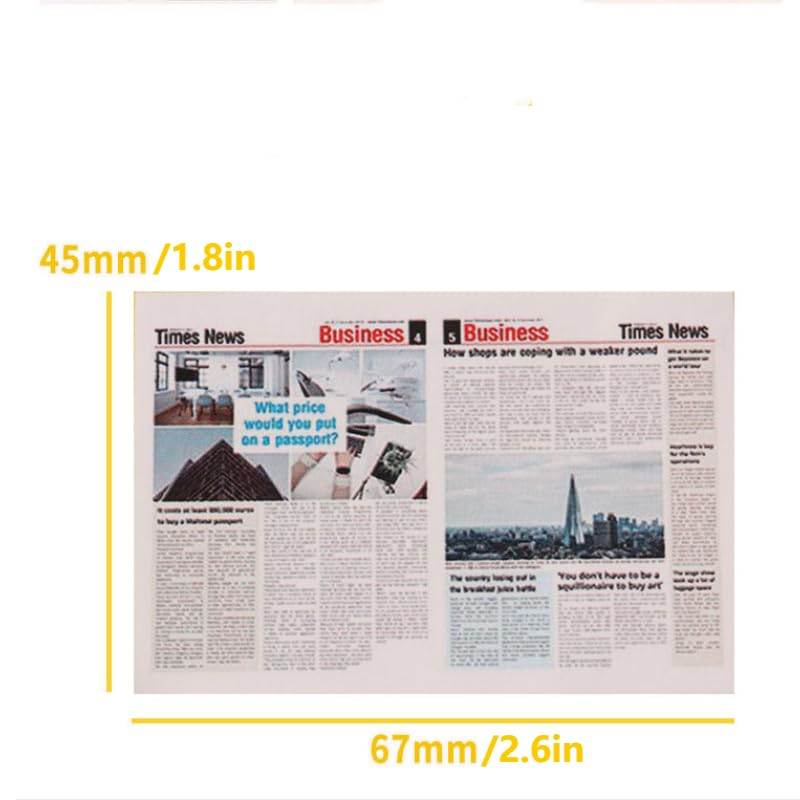 2 Set 1:12 Scale Mini Newspapers Set-Realistic 9-Color Miniature Newsprints and Vintage Bundle for minitures