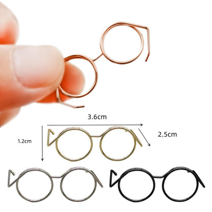 1:6 Scale Retro Cool Doll Metal Glasses Frame and Heart-Shaped Silk Stockings - Stylish Accessories for 30cm BJD Dolls