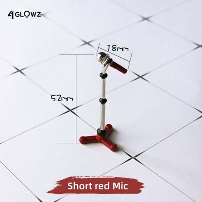 Cute Miniature 1:12 Alloy Microphone Model w/Stand - Dollhouse Musical Furniture Decor Accessory for OB11 1/12 BJD Doll