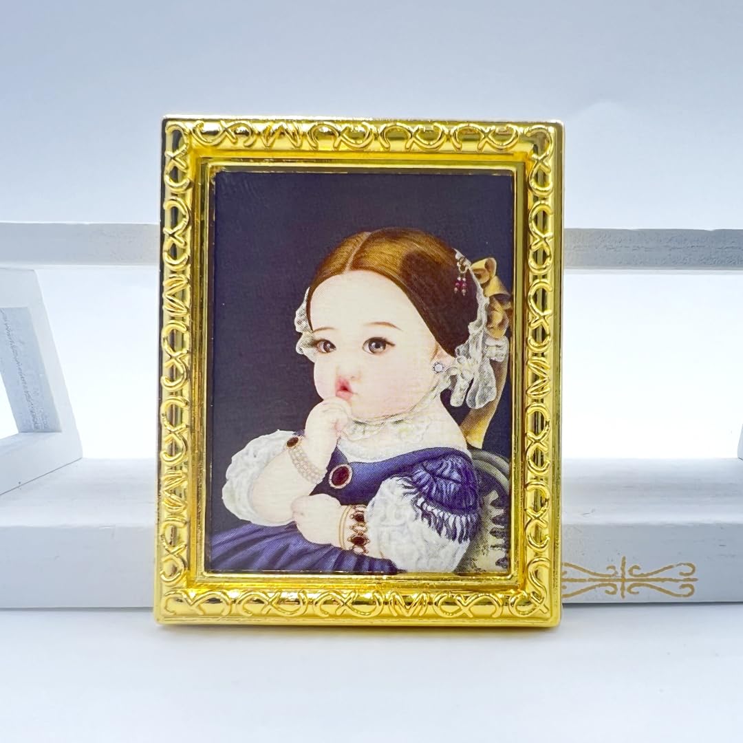 8pcs/set Fat Girl Series Miniature Metal Art Painting Frames - 1:12 Scale Dollhouse Furniture