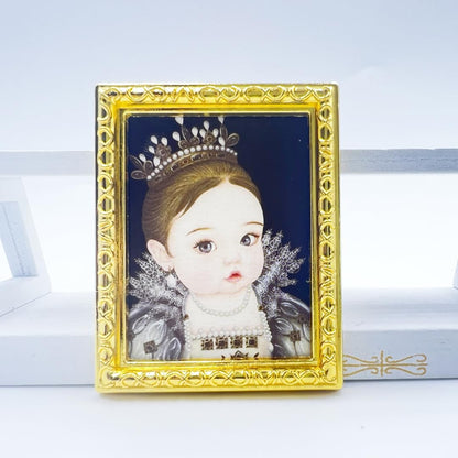 8pcs/set Fat Girl Series Miniature Metal Art Painting Frames - 1:12 Scale Dollhouse Furniture