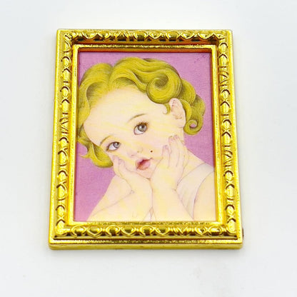 8pcs/set Fat Girl Series Miniature Metal Art Painting Frames - 1:12 Scale Dollhouse Furniture